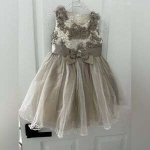 Bonnie Baby Cream and Brown Floral Dress